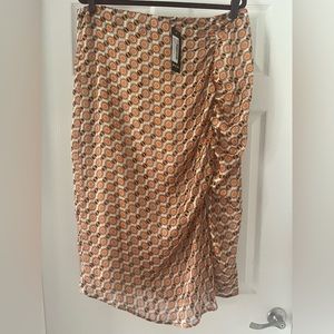 NWT Nasty Gal lined midi skirt w/ ruched side and slit.